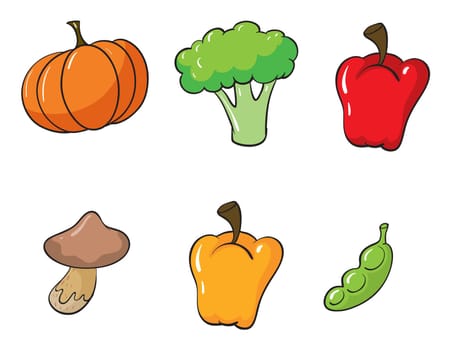 illustration of vegetables on a white background