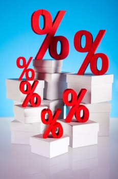 Red percentage symbol