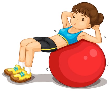Fitness girl exercising doing situps