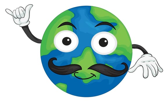 illustration of earth planet on a white background