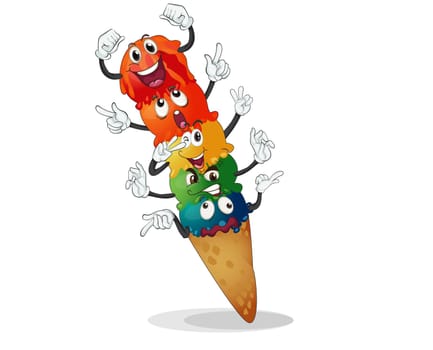illustration of Ice cream on a white background