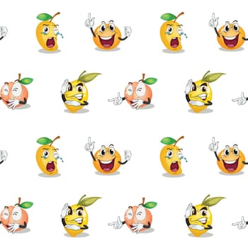 illustration of various fruits on a white background