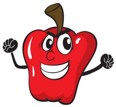 illustration of red capsicum on a white background