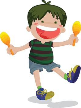 Illustration of boy on white