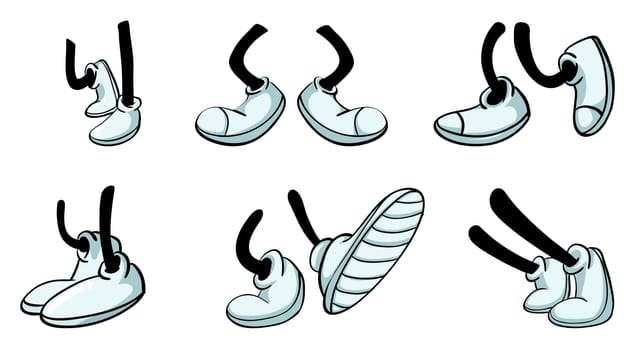 illustration of various legs with shoe