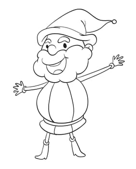 illustration of a santacluase outline on a white