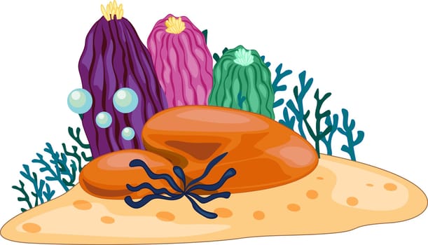 Three winkly prune looking things and bubbles under water