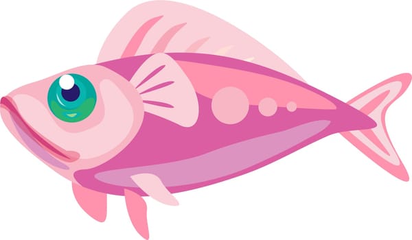 Pink fish with green shiny eye