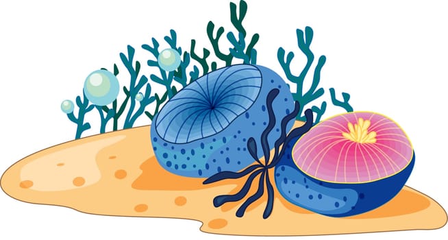 illustration of sea grass under water