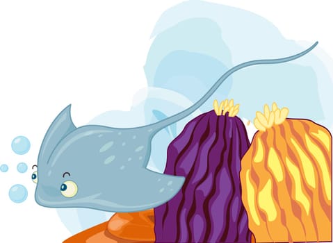 illustration of sea grass under water