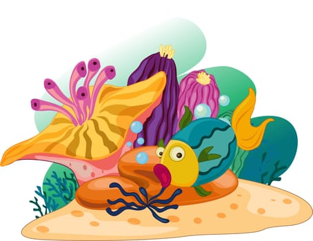 illustration of sea grass under water