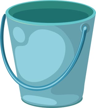 A  close up of a blue bucket