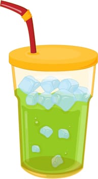 illustration of glass full of juice on white