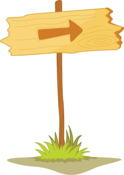 illustration of wooden boards showing way right