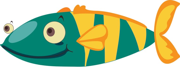 Green striped fish with good posture