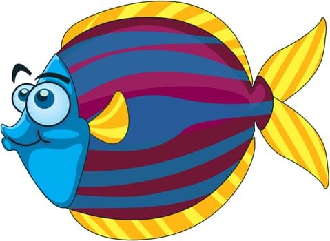 Illustration of  a cartoon fish on white