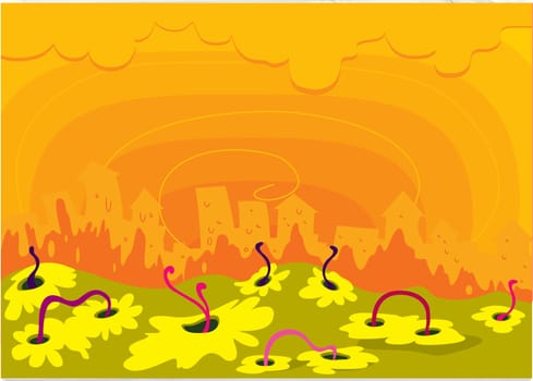 Illustration of  a city landscape