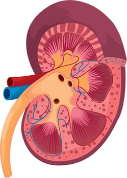 illustration of kidney on white