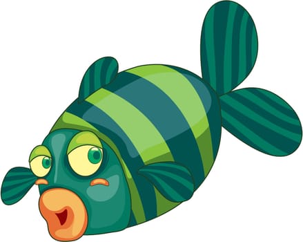 Illustration of  a cartoon fish on white