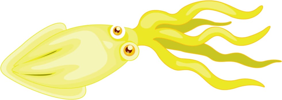 Illustration of  a worm cartoon on white