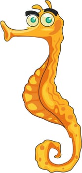 Illustration of  a seahorse on white