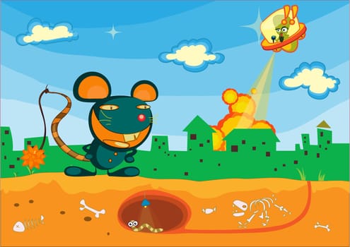 Illustration of  a cartoon characters on white