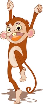Illustration of  a cartoon monkey on white