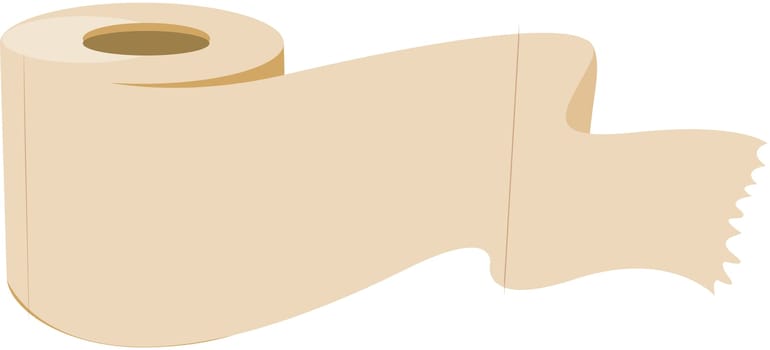 illustration of tissue paper roll on white
