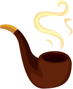 illustration of smoking pipe on white