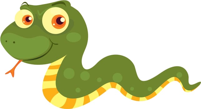 illustration of green snake on white