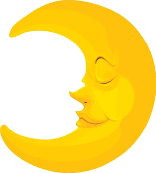 illustration of moon on white