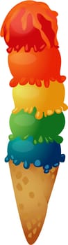 illustration of icecream on white