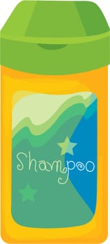 illustration of shampoo bottle on white
