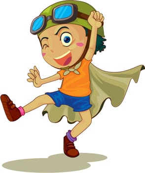 illustration of a boy on white