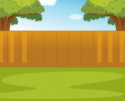 Illustration of an empty garden