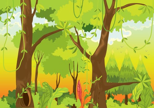 Illustration of  a forest
