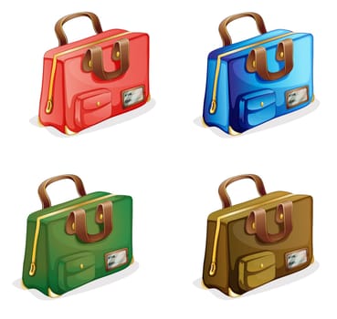 illustration of suitcases on a white background