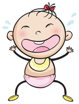 illustrtion of a baby on a white background