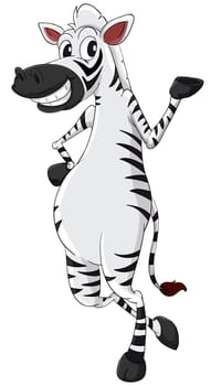 Cartoon zebra on white background