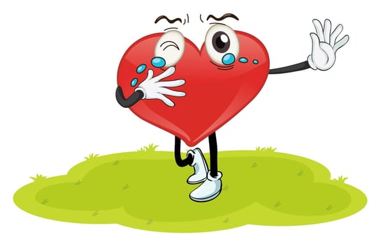 illustration of a heart in a beautiful nature