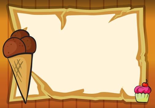 illustration of ice cream and a map