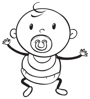 illustration of a baby on a white background