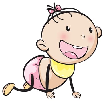 illustration of a baby on a white background