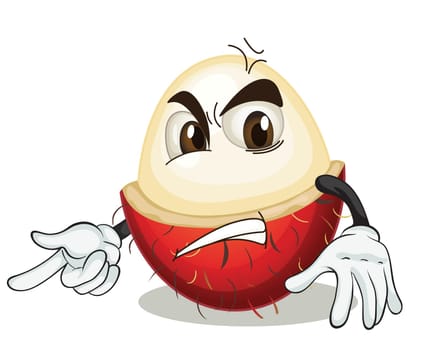 illustration of a rambutan on a white background