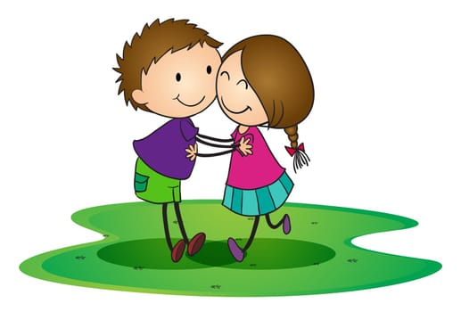 illustration of kids on a white background