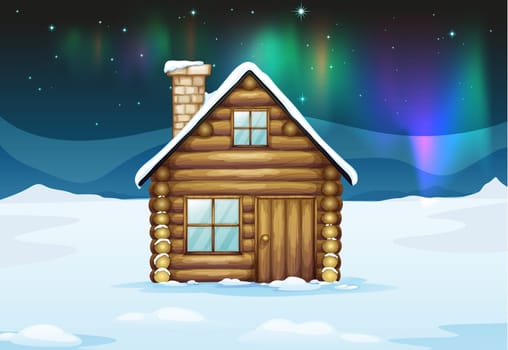 illustration ofa  house in a beautiful nature