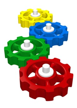 Colorful Gears - Green Red Blue Yellow 11