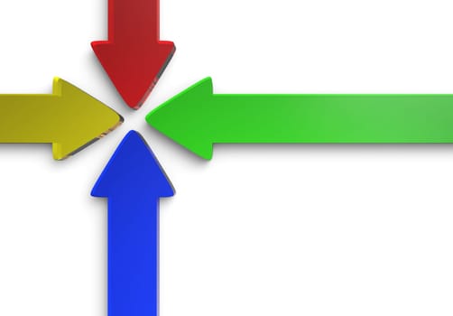 Colorful to the middle 7 - arrow concept