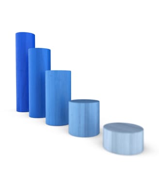 Downtrend Blue - 3D Building Blocks Diagram Round 1