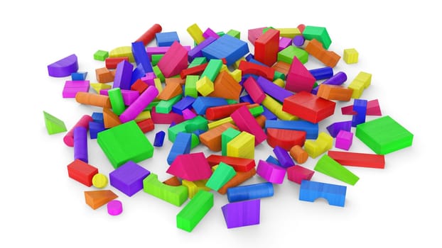 Building blocks made of wood - The colorful mix 2